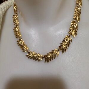 Trifari Gold Leaf Necklace